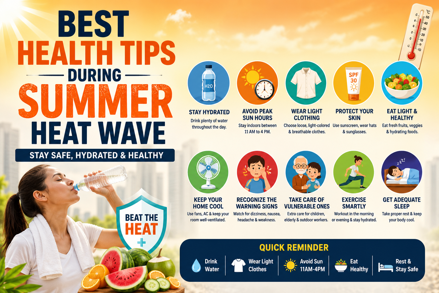 Read more about the article Best Health Tips During Summer Heat Wave: Stay Safe, Hydrated & Healthy in 2026
