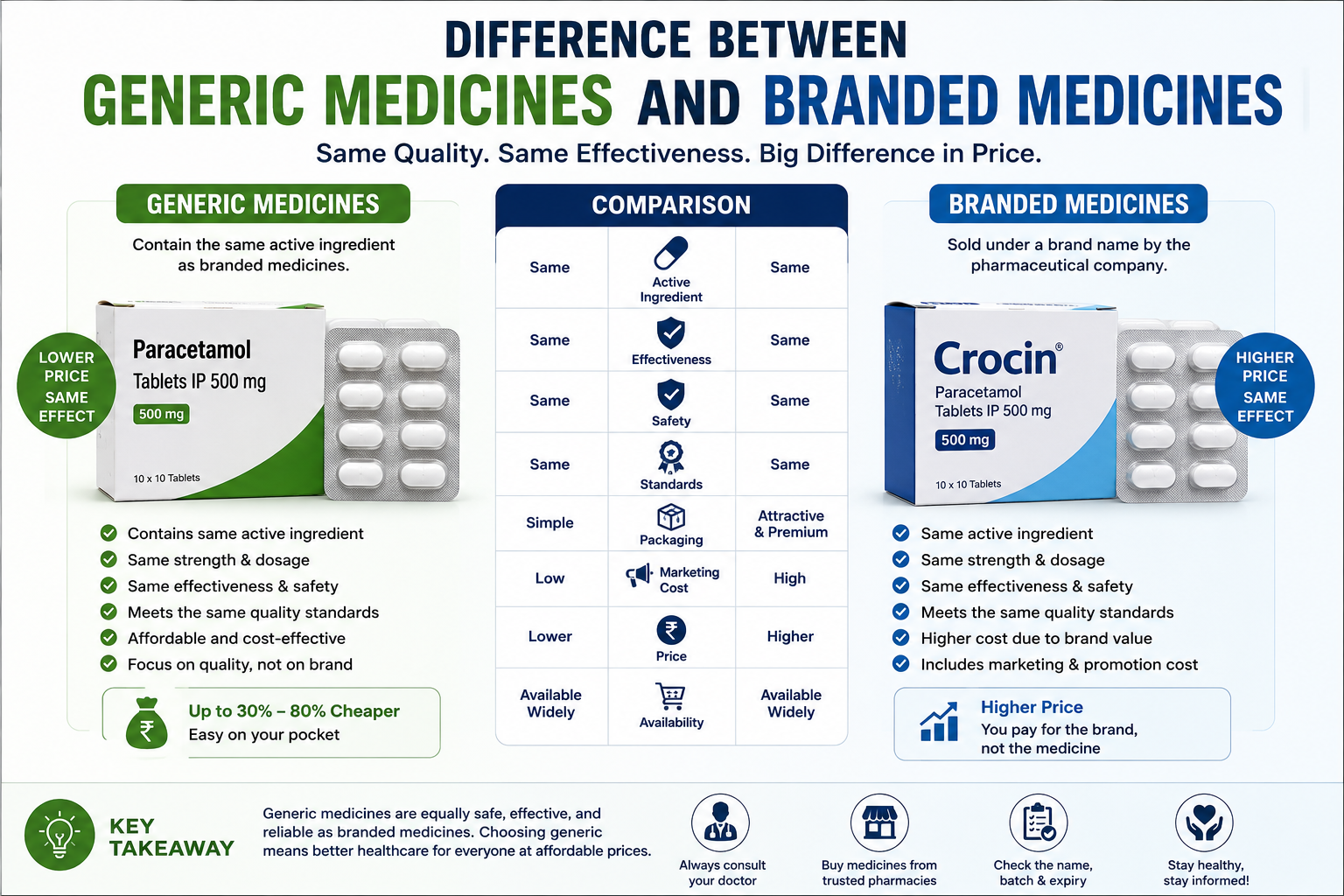 Read more about the article Difference Between Generic Medicines and Branded Medicines: Complete Guide 2026